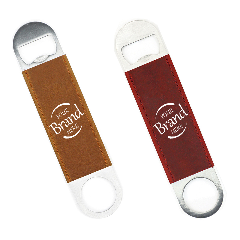 Bottle Opener With Leather Handle