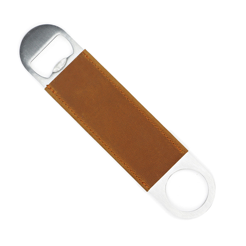 Bottle Opener With Leather Handle