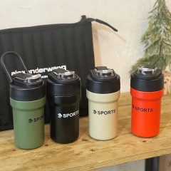 304 Stainless Steel 17 Oz Coffee Cup With Straw Outdoors