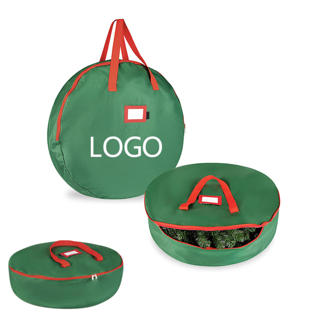 Christmas Round Zippered Storage Bag