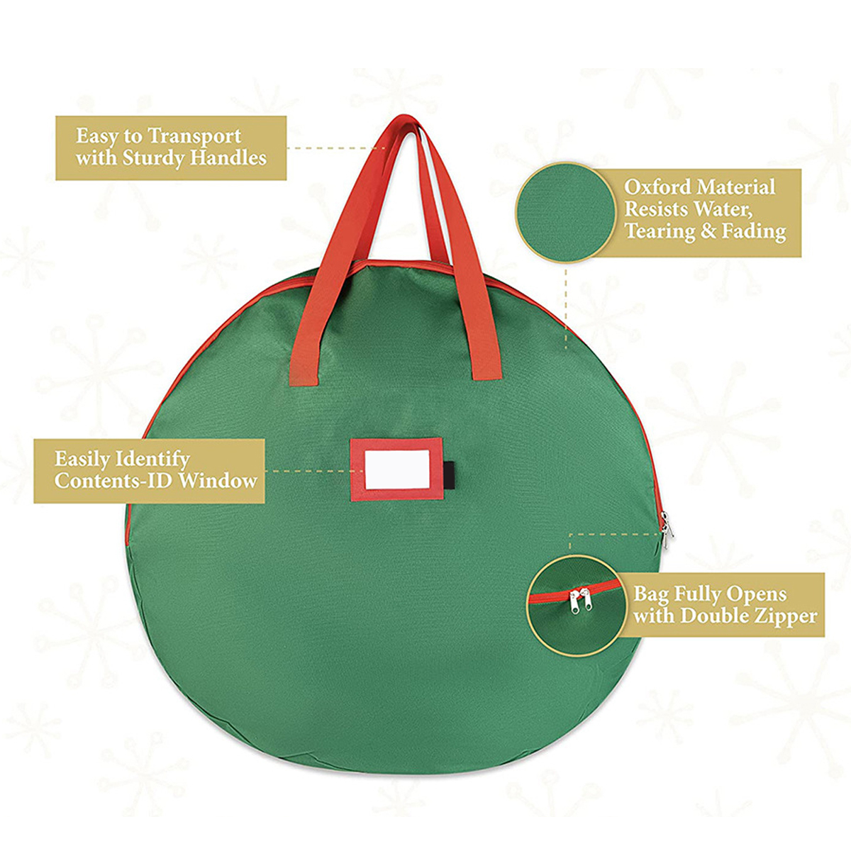Christmas Round Zippered Storage Bag