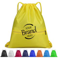 420D Polyester Drawstring Backpack With Zipper Pocket