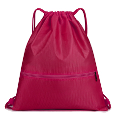 420D Polyester Drawstring Backpack With Zipper Pocket