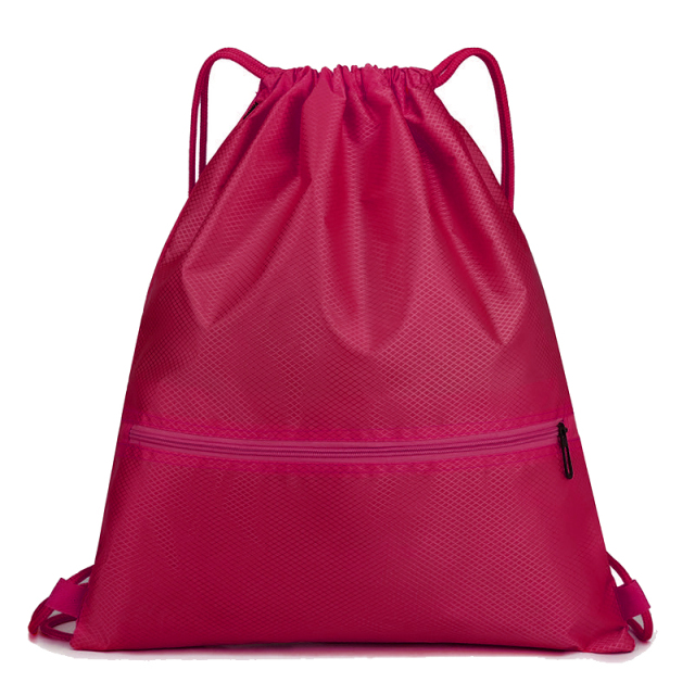 420D Polyester Drawstring Backpack With Zipper Pocket