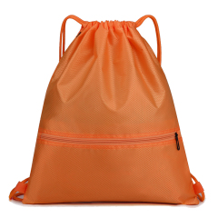 420D Polyester Drawstring Backpack With Zipper Pocket