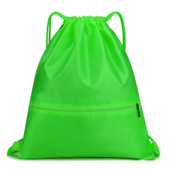 420D Polyester Drawstring Backpack With Zipper Pocket