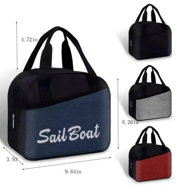 Reusable insulated lunch tote bag