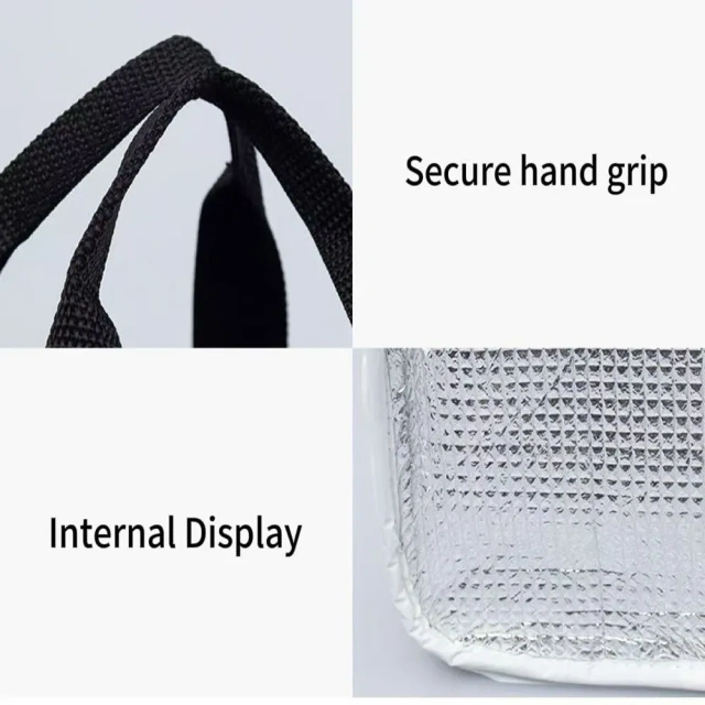 Reusable insulated lunch tote bag