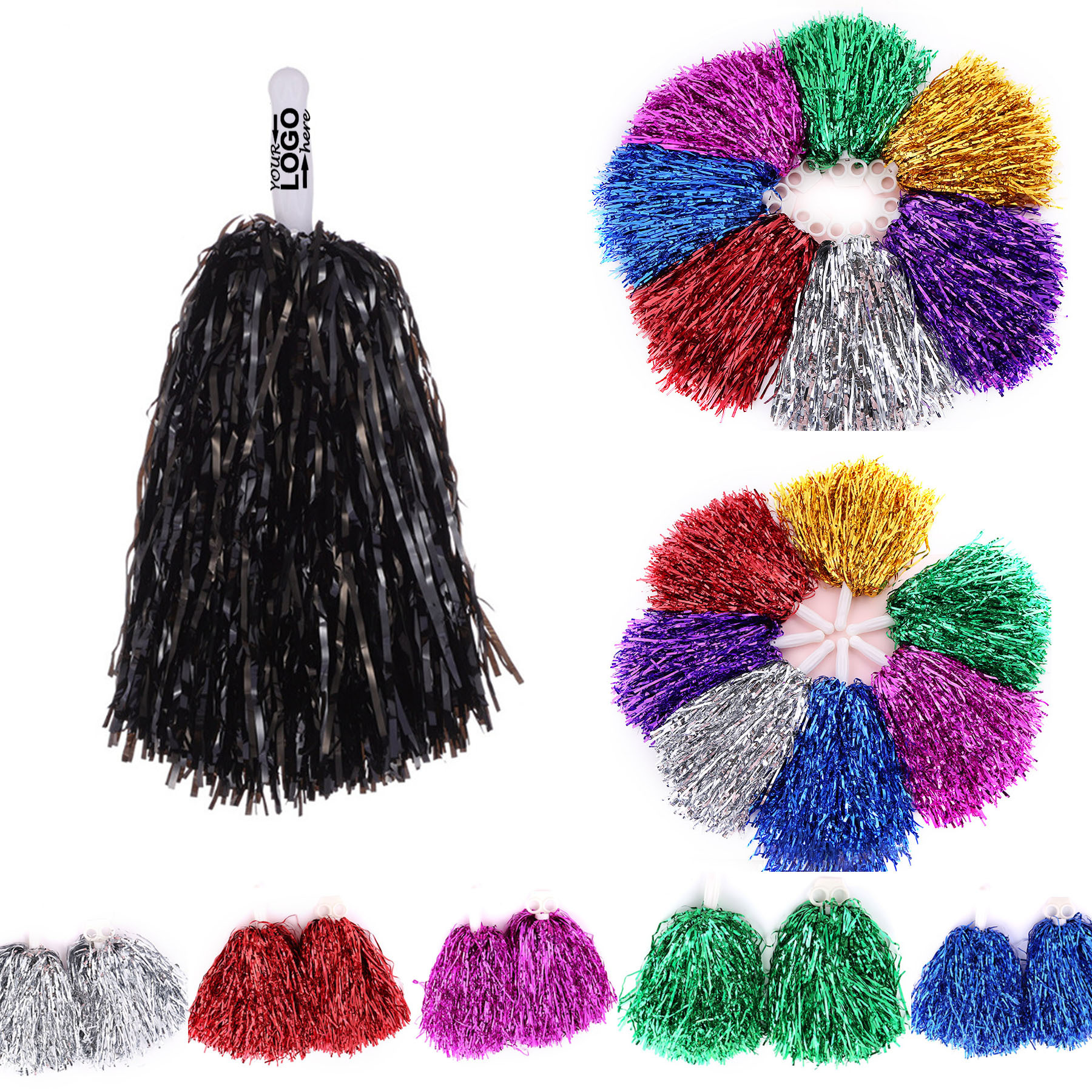Cheerleading Metallic Foil Cheer Pom Poms