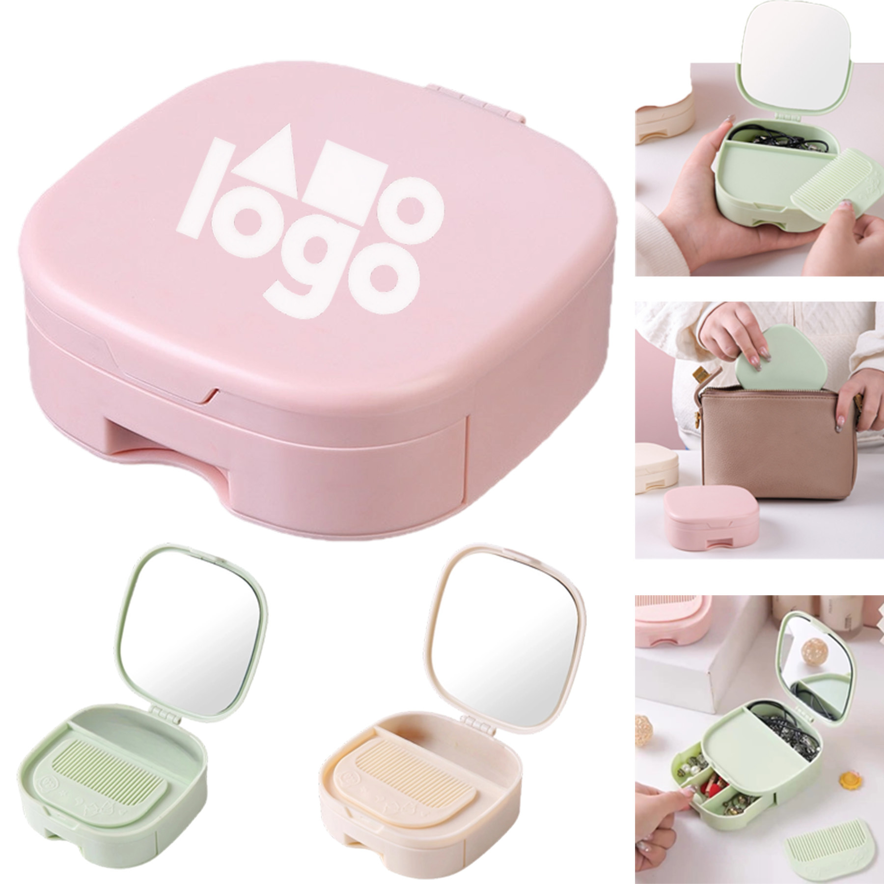 Storage Case With Comb And Mirror