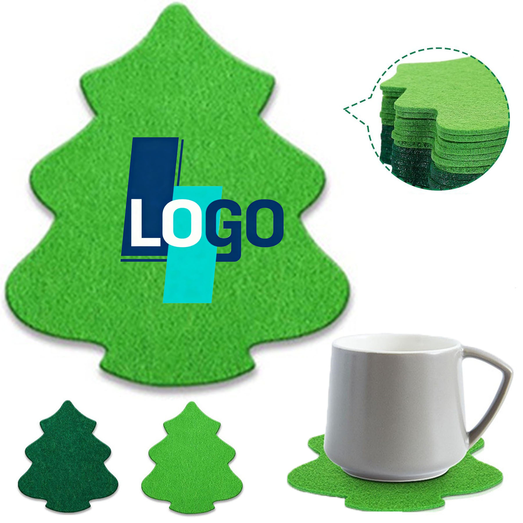 Christmas Tree Felt Coaster