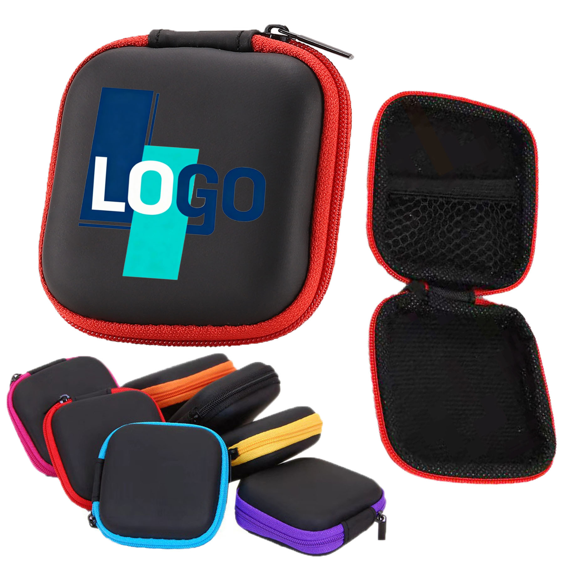 Zipper Square Digital Headphone Bag