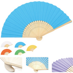 Elegant Paper Fan with Bamboo Ribs