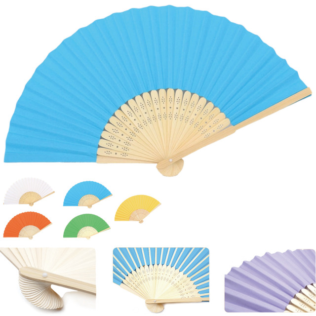 Elegant Paper Fan with Bamboo Ribs