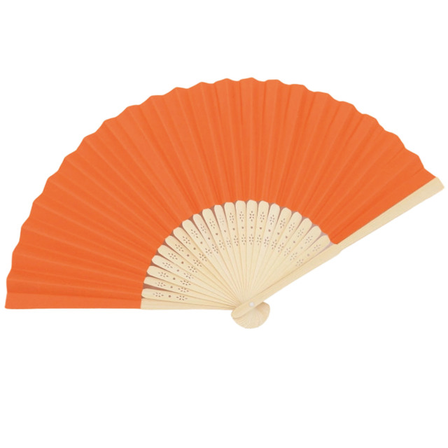 Elegant Paper Fan with Bamboo Ribs