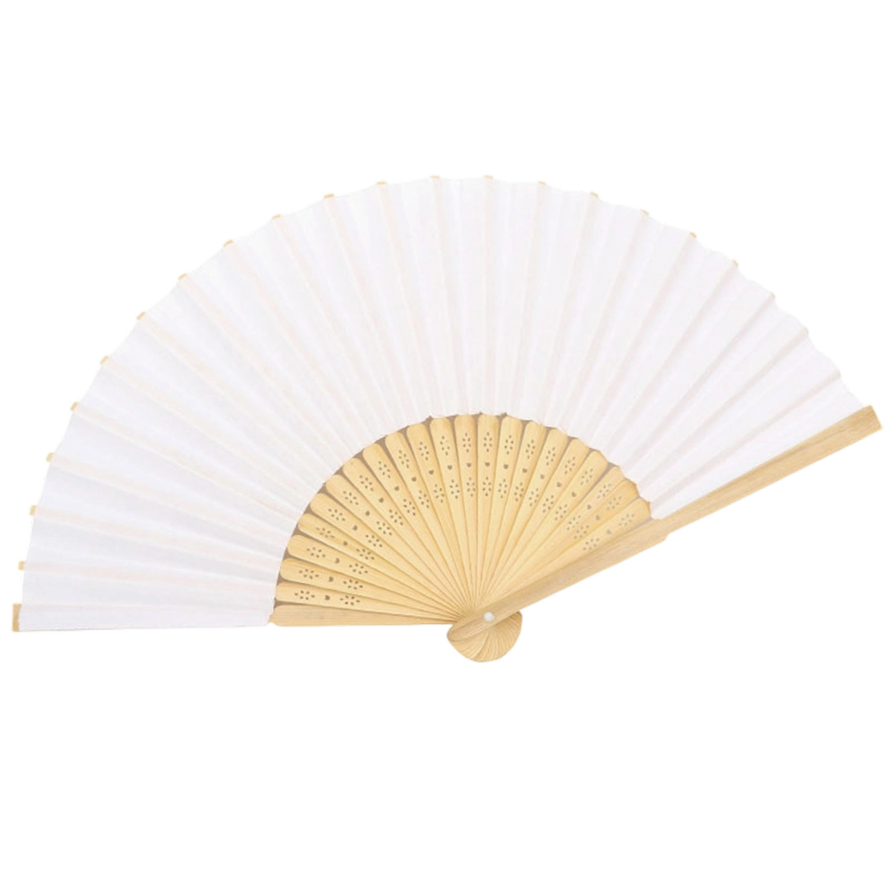 Elegant Paper Fan with Bamboo Ribs