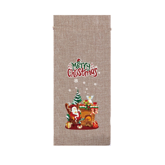Christmas Drawstring Bottle Bag
