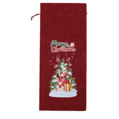 Christmas Drawstring Bottle Bag