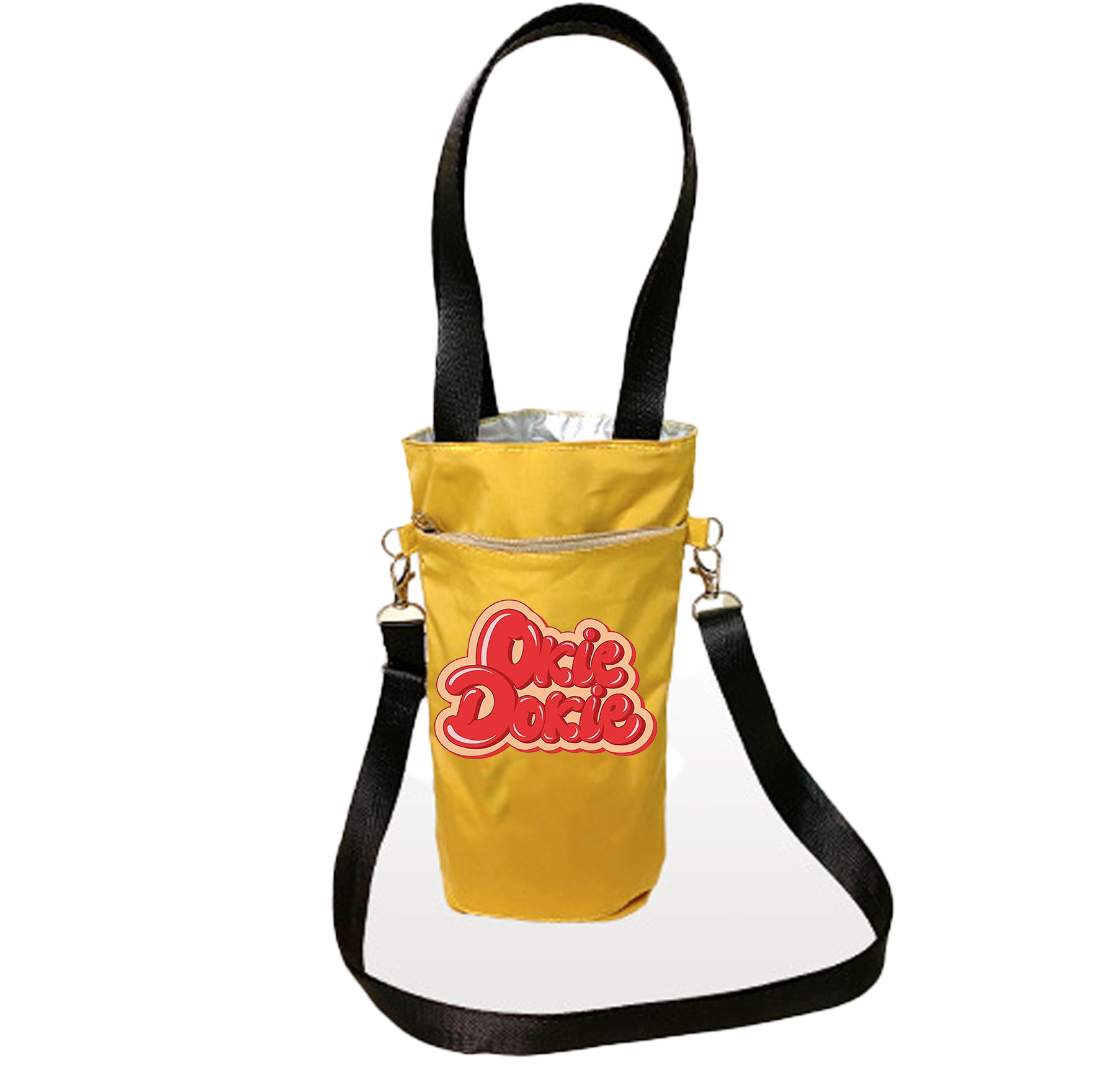 Vibrant Yellow Insulated Cup Sleeve Bag (Crossbody & Handheld)