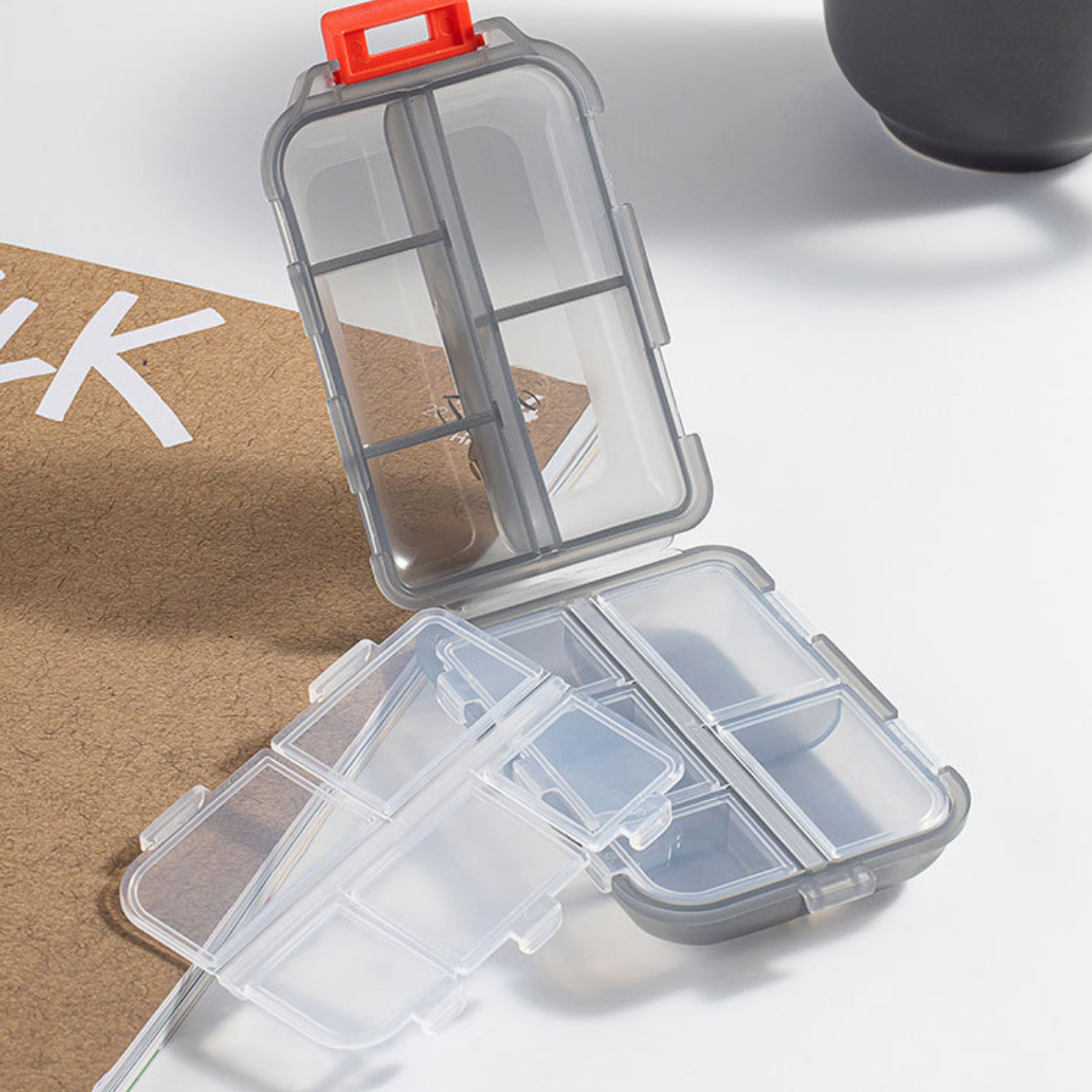 Portable Folding Weekly Pill Organizer Box
