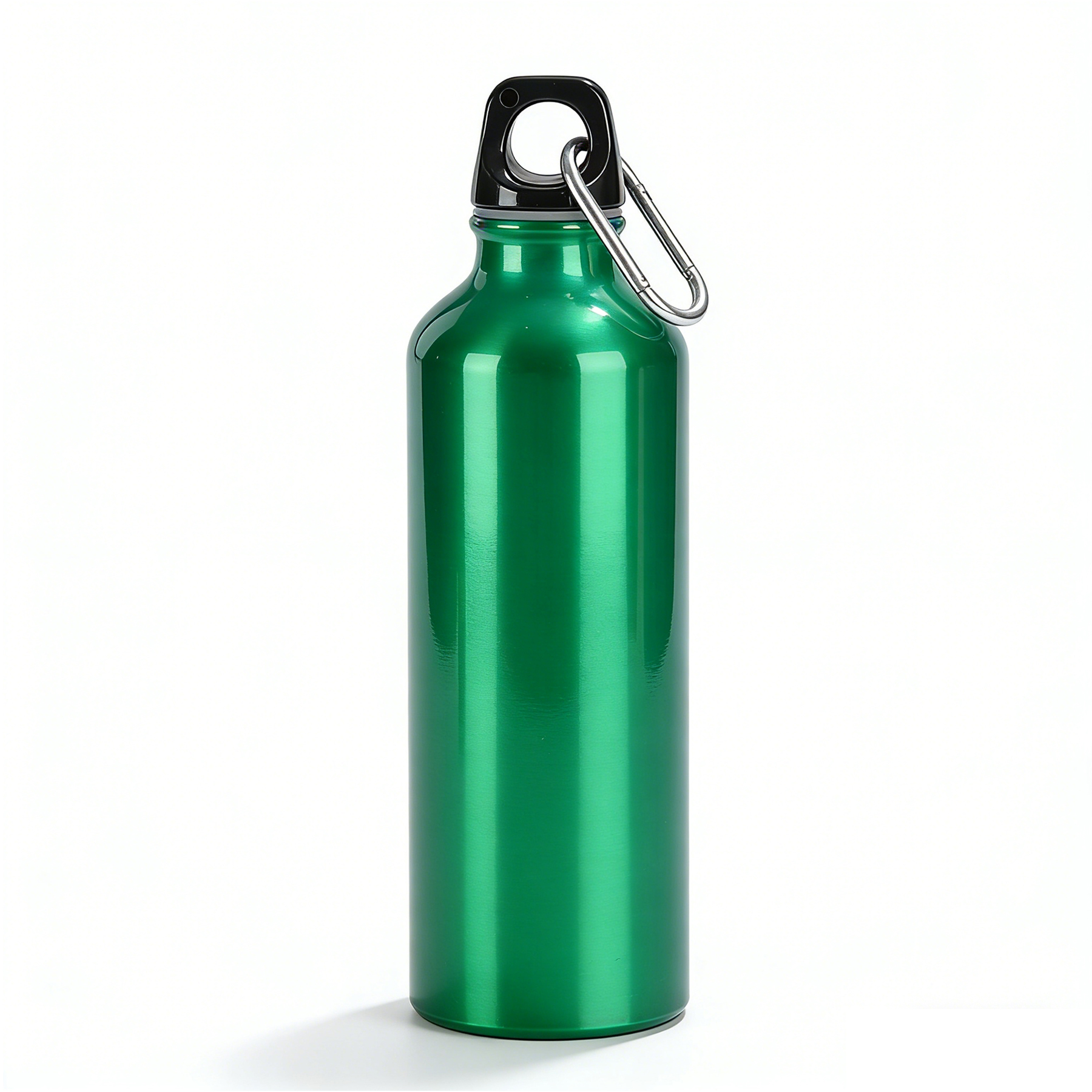 20 Oz Lightweight Aluminum Sports Bottle with Screw-On Lid and Carabiner