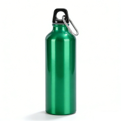 20 Oz Lightweight Aluminum Sports Bottle with Screw-On Lid and Carabiner