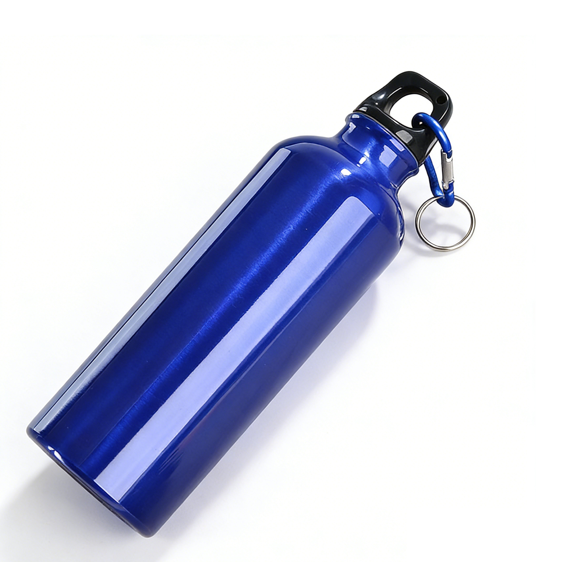 20 Oz Lightweight Aluminum Sports Bottle with Screw-On Lid and Carabiner