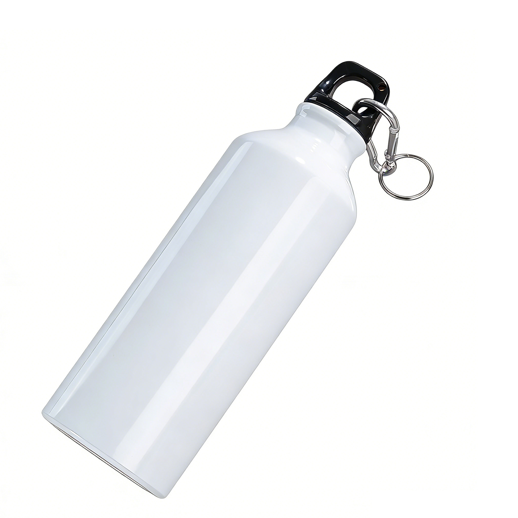 20 Oz Lightweight Aluminum Sports Bottle with Screw-On Lid and Carabiner