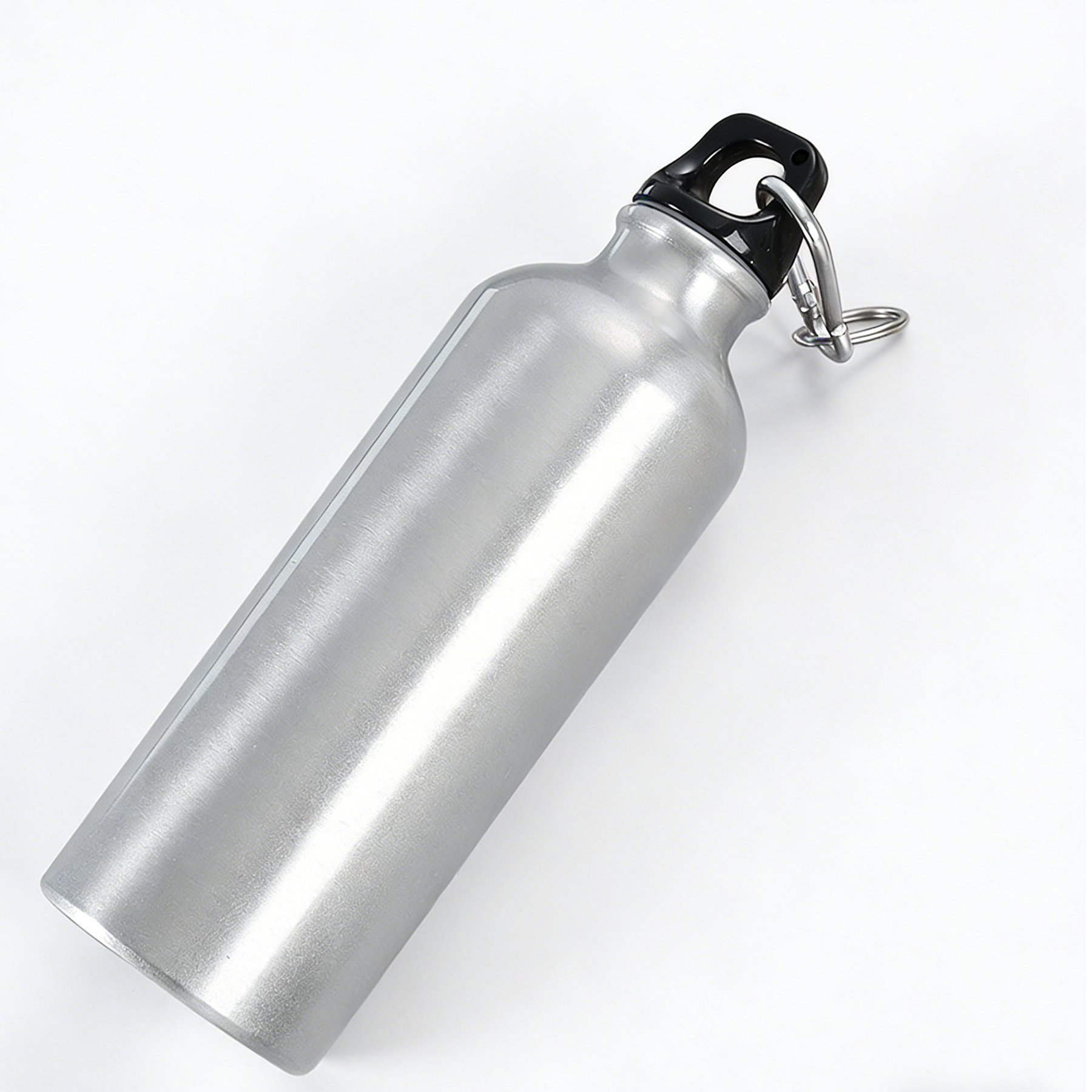 20 Oz Lightweight Aluminum Sports Bottle with Screw-On Lid and Carabiner