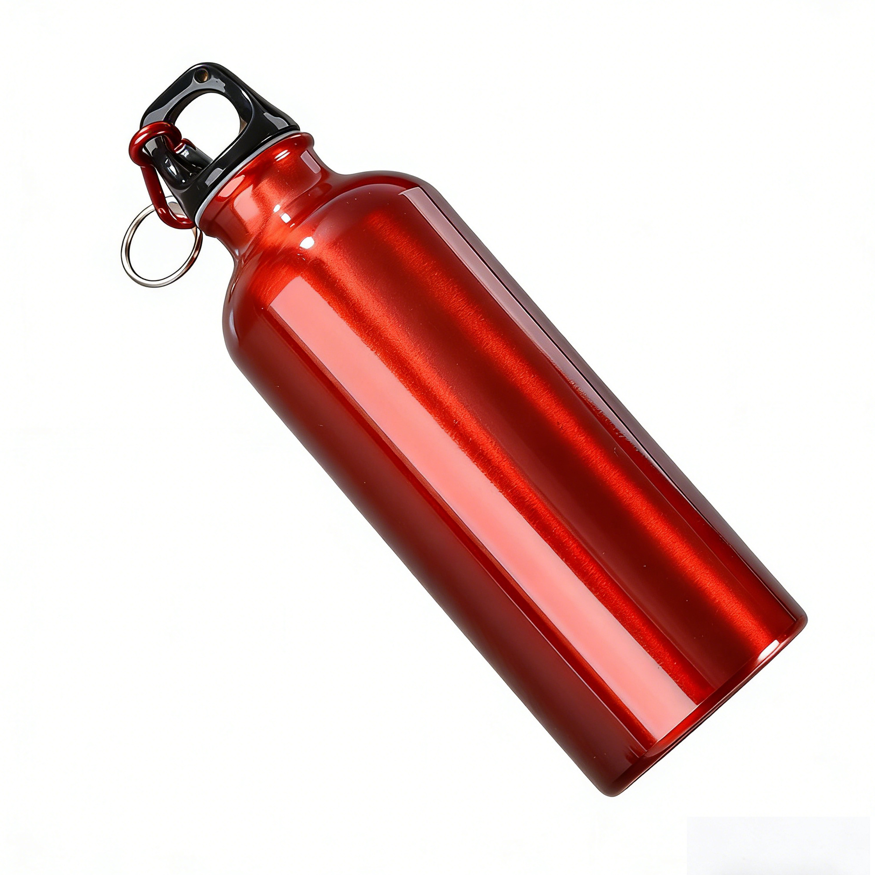 20 Oz Lightweight Aluminum Sports Bottle with Screw-On Lid and Carabiner