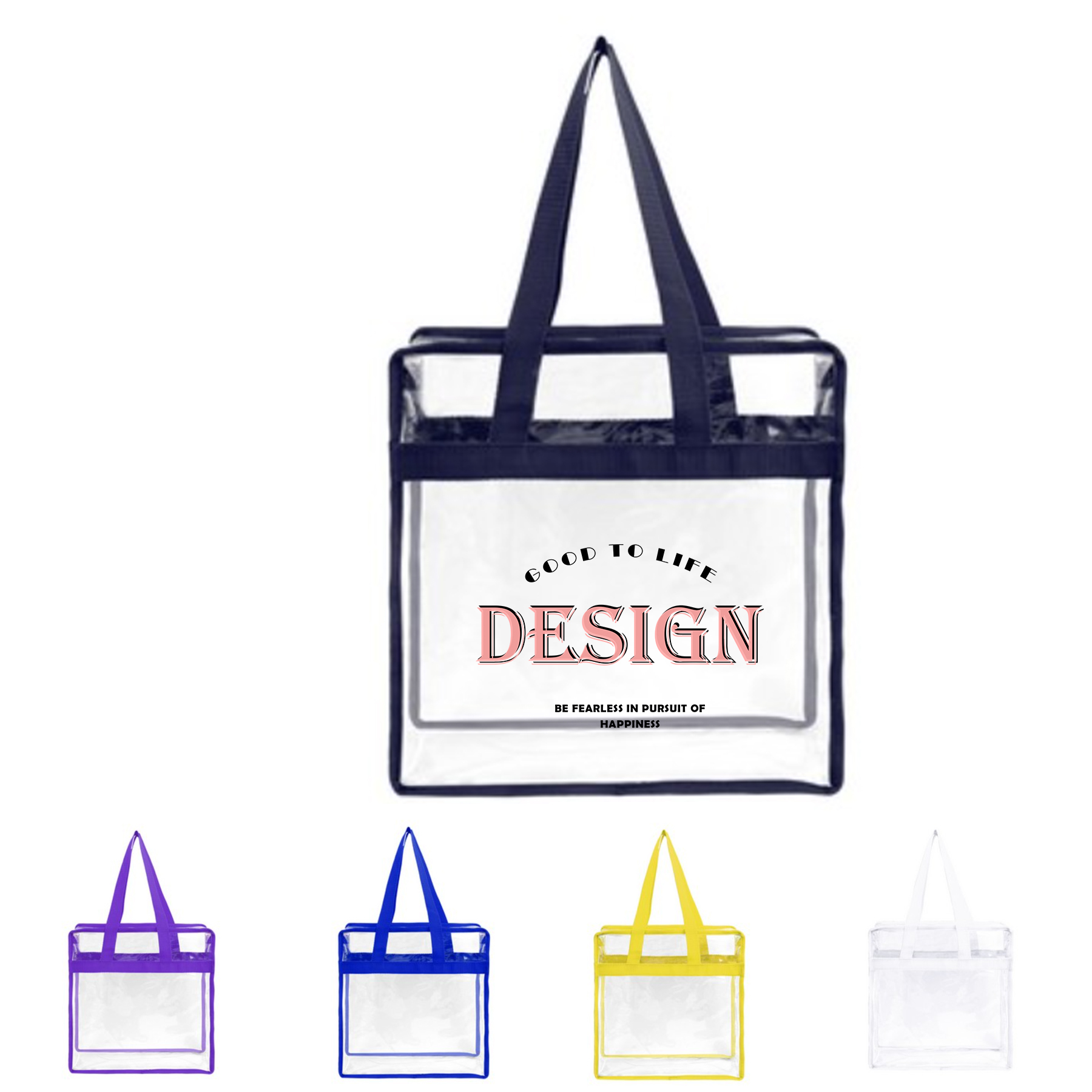 Transparent Zipper Handbag