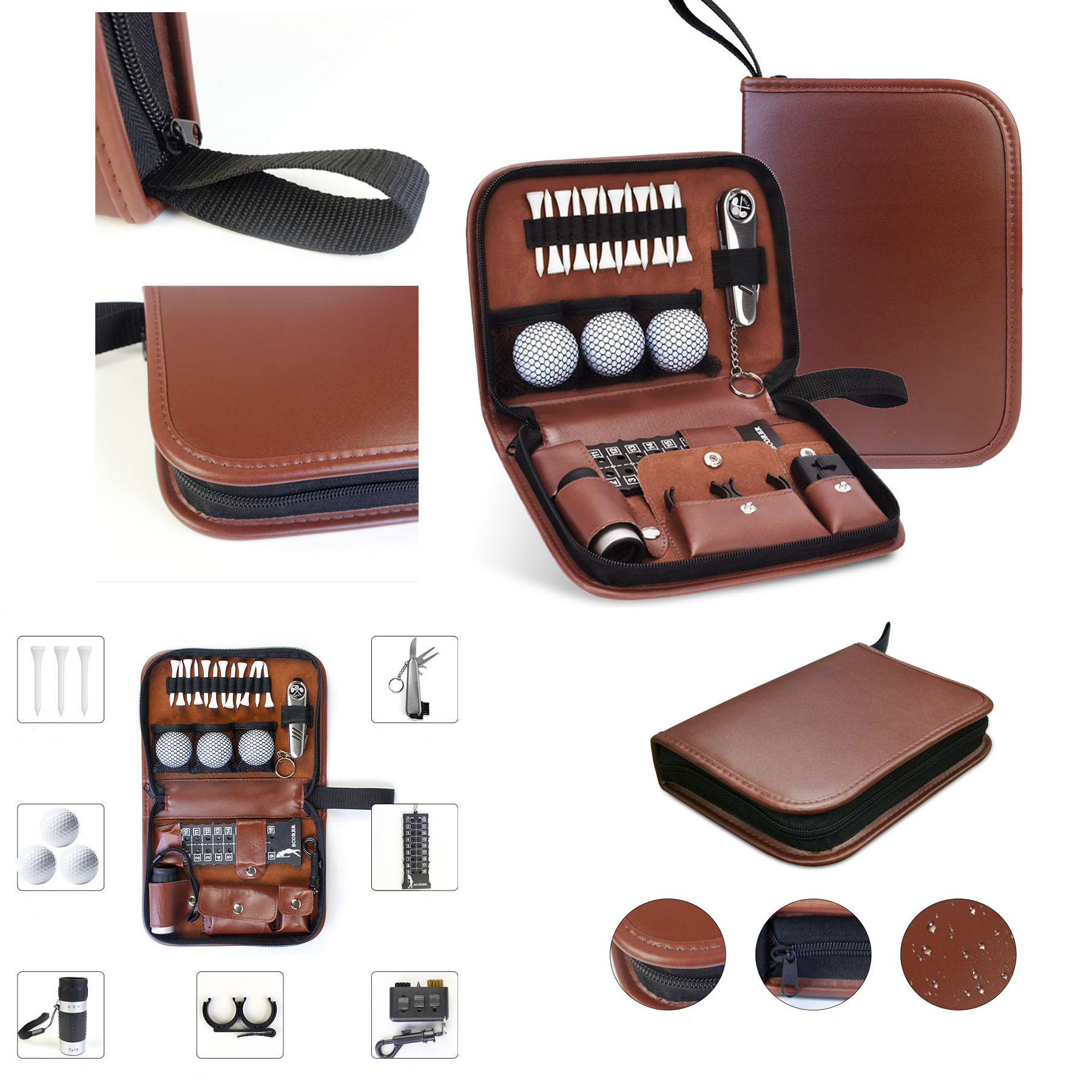 Golf Leather Accessories Bag