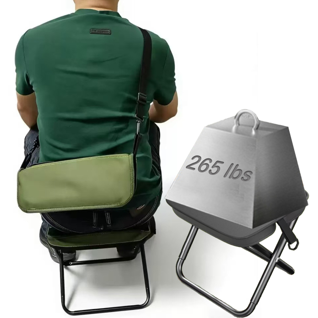 2-in-1 Collapsible Camping Chair With Carry Bag