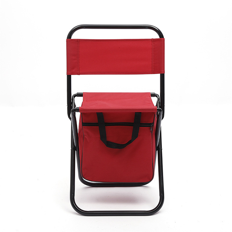 Portable Folding Chair with Built-in Cooler and Storage Pockets