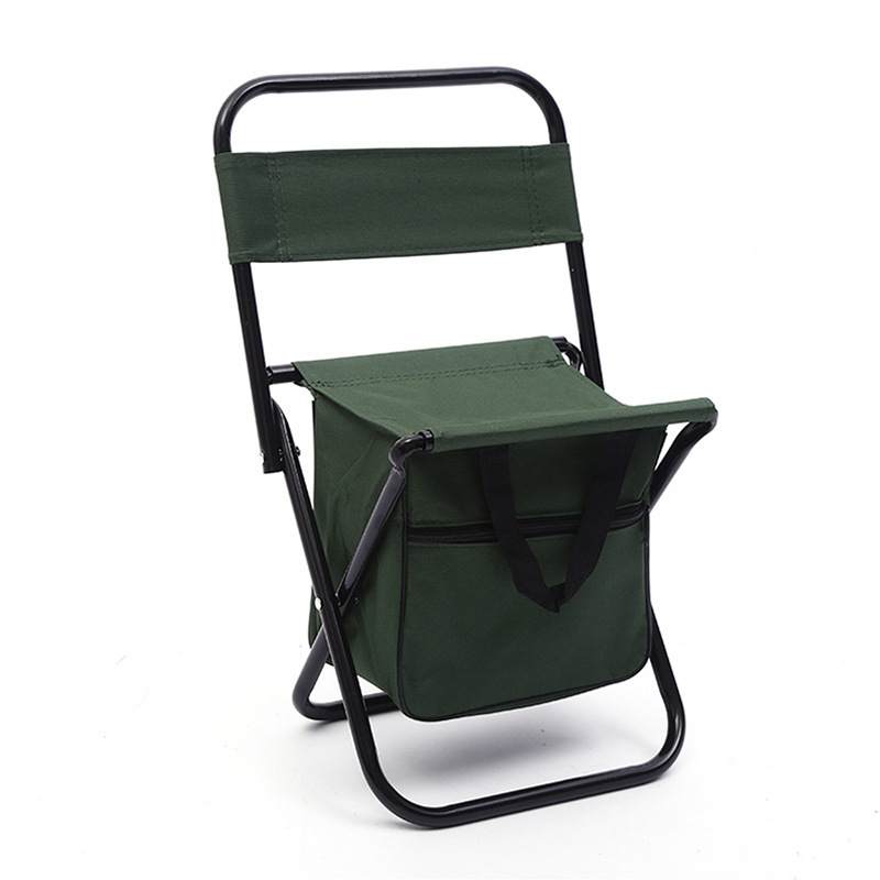 Portable Folding Chair with Built-in Cooler and Storage Pockets
