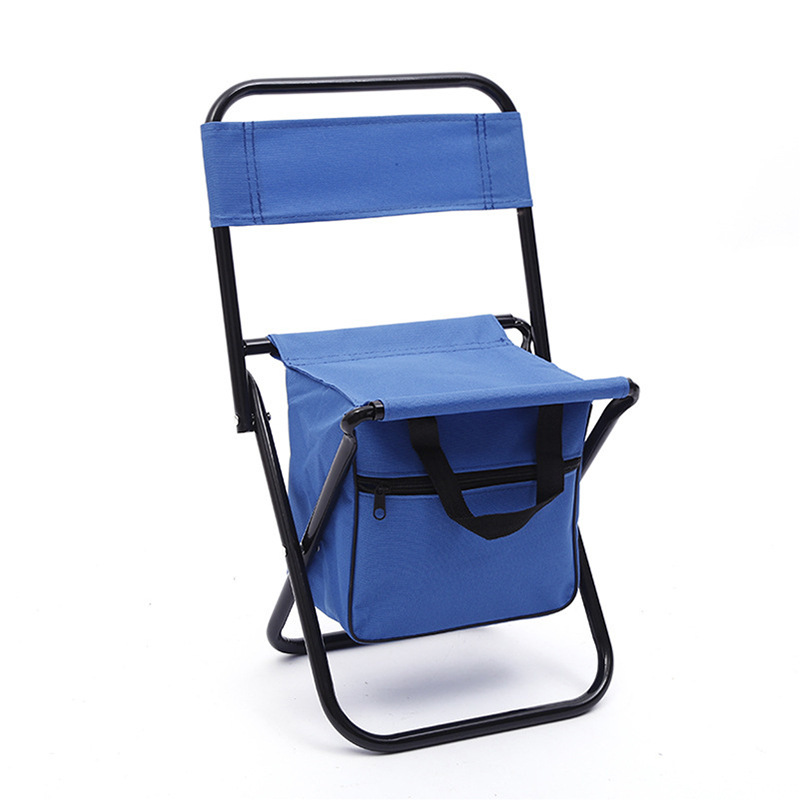 Portable Folding Chair with Built-in Cooler and Storage Pockets