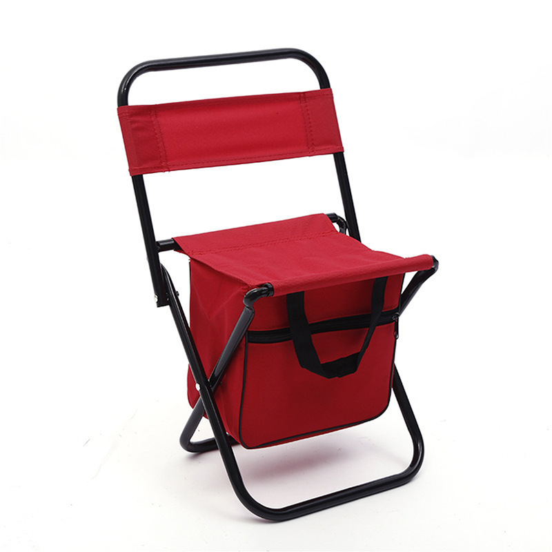 Portable Folding Chair with Built-in Cooler and Storage Pockets