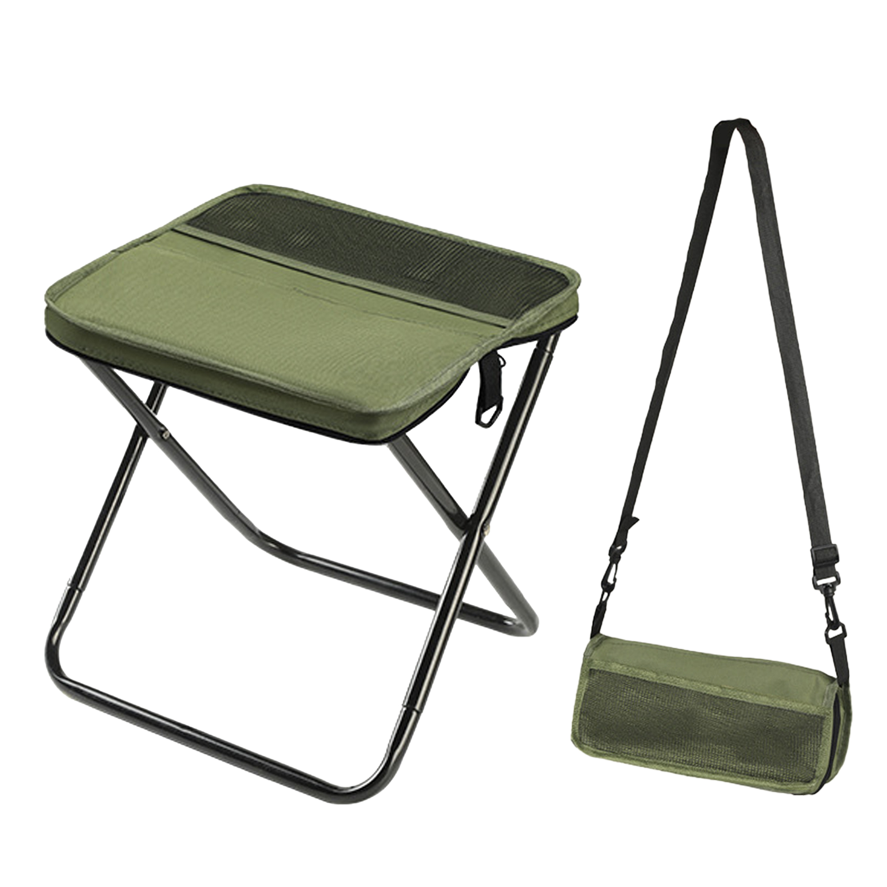 2-in-1 Collapsible Camping Chair With Carry Bag