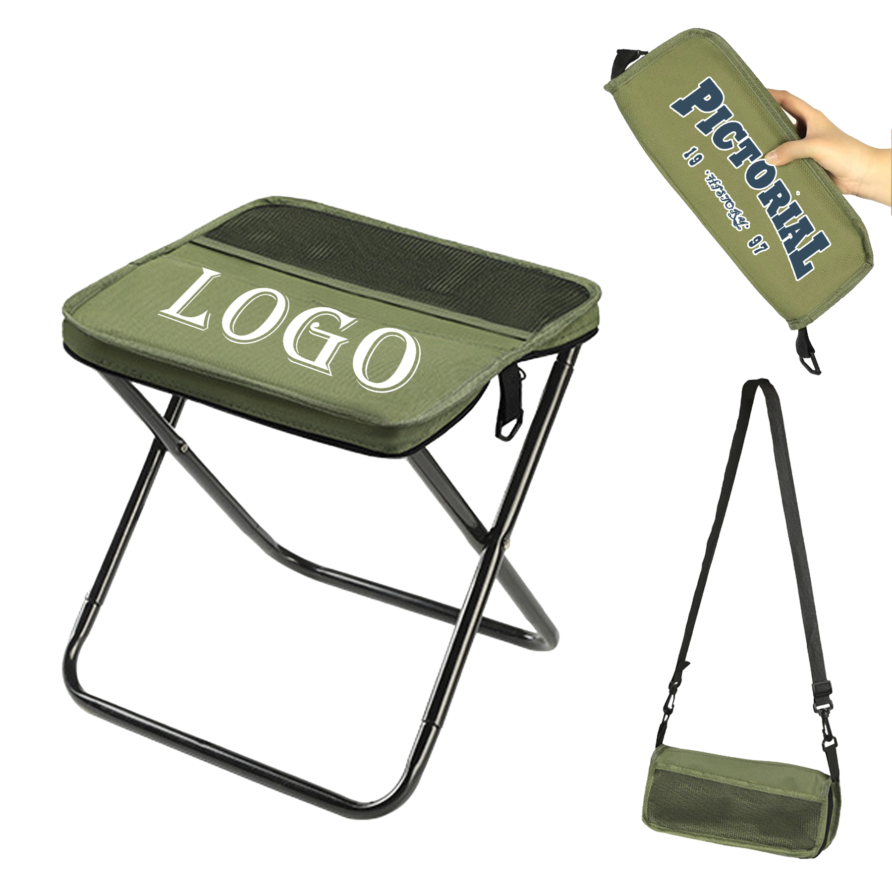 2-in-1 Collapsible Camping Chair With Carry Bag