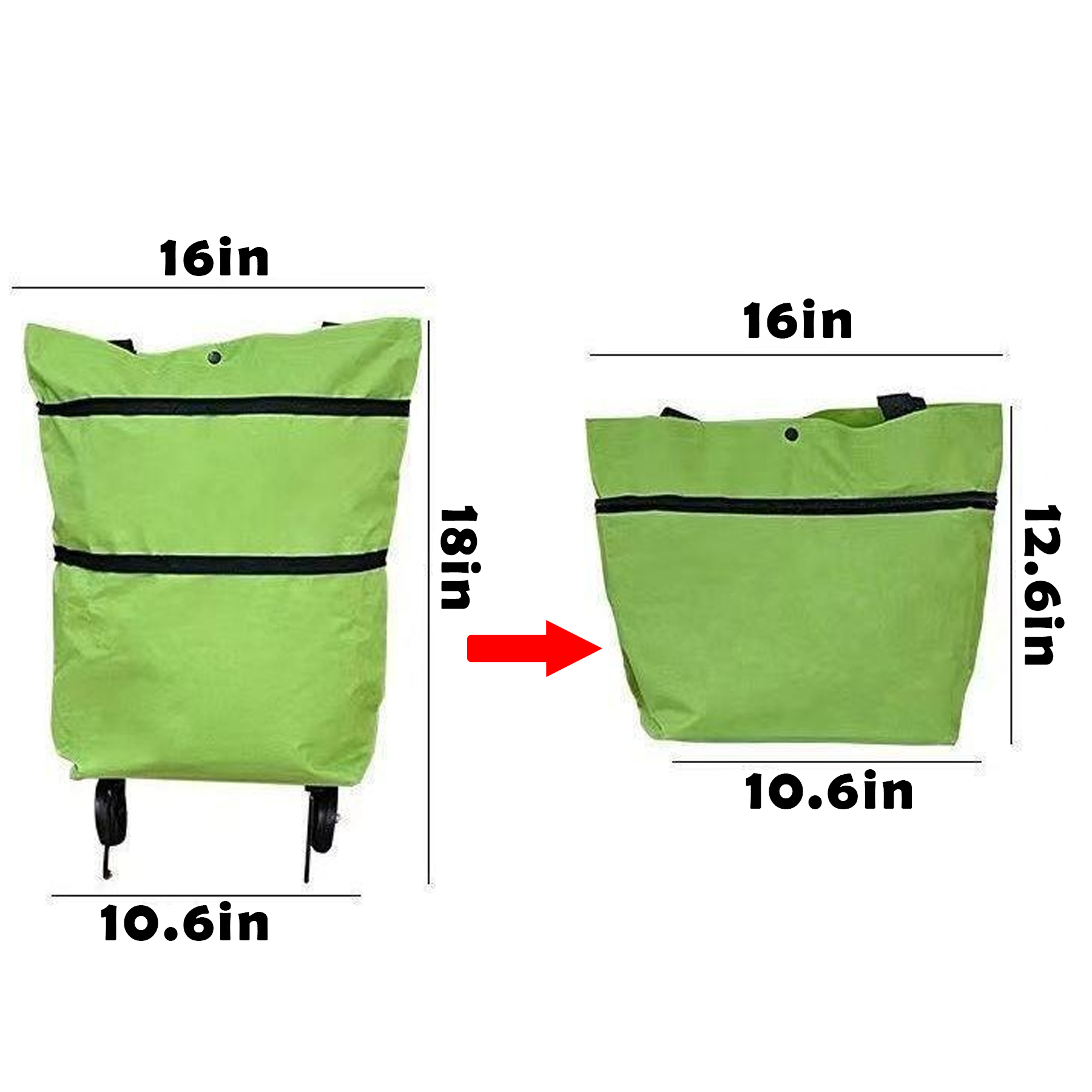 Foldable Wheeled Shopping Tote Bag