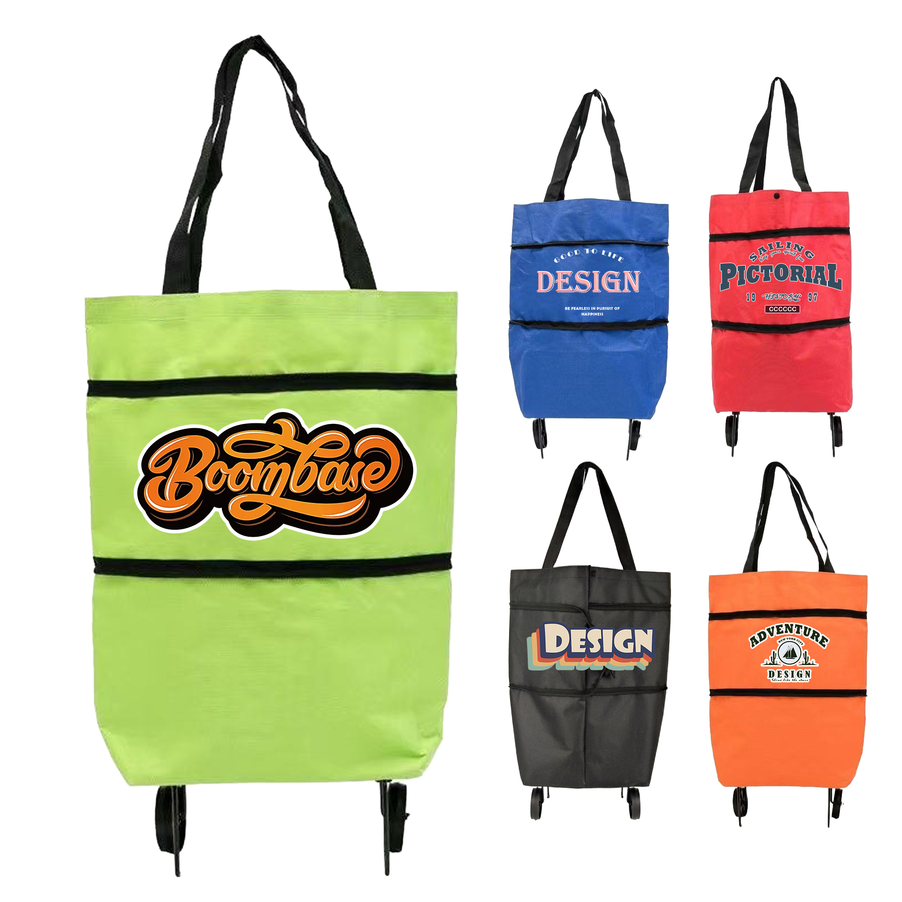 Foldable Wheeled Shopping Tote Bag