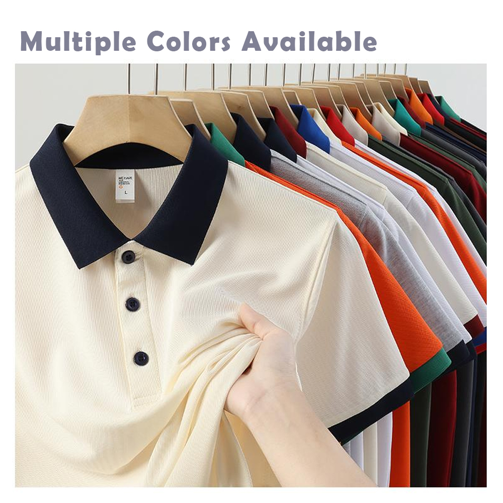 Raglan Sleeve Color Block Polo Shirt