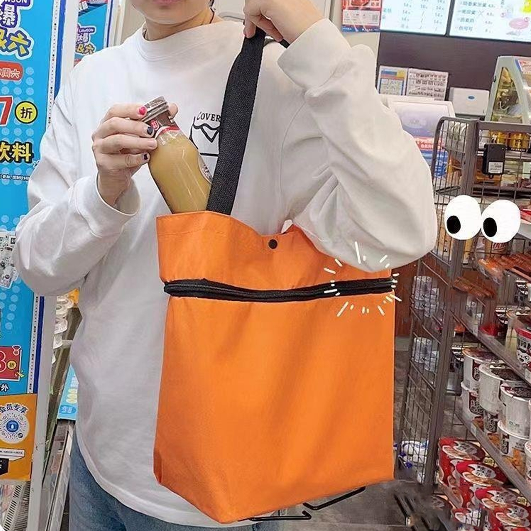 Foldable Wheeled Shopping Tote Bag