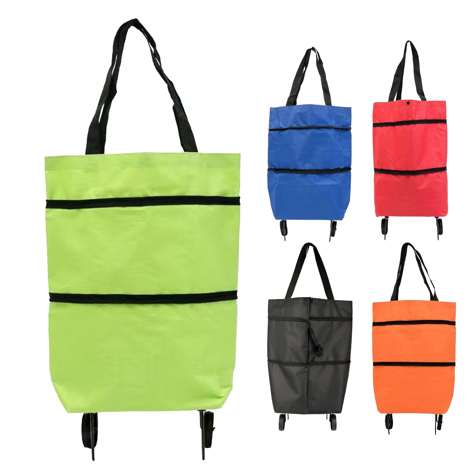 Foldable Wheeled Shopping Tote Bag