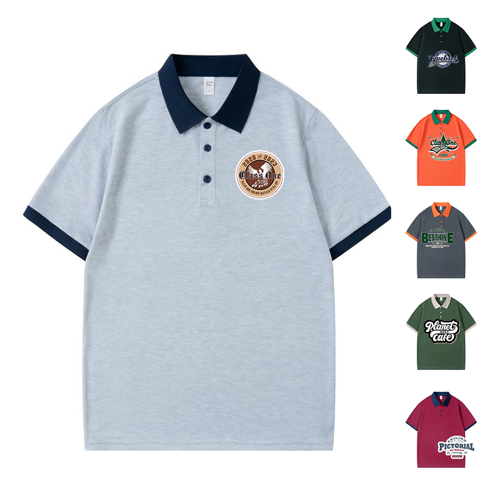 Raglan Sleeve Color Block Polo Shirt