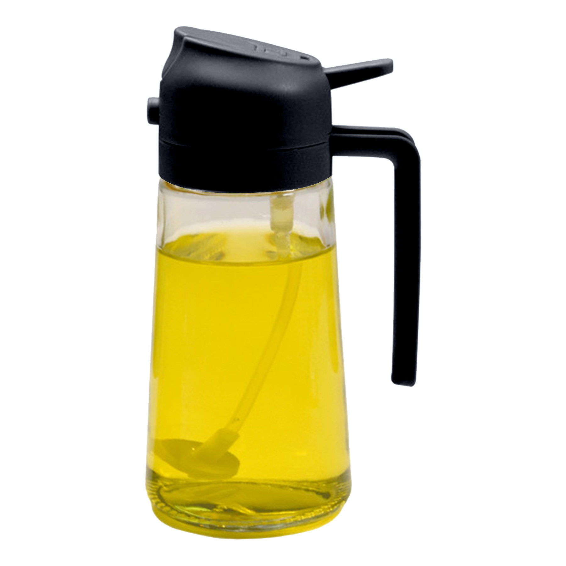 16-oz Glass Oil Sprayer and Oil Dispenser with Automatic Flip-Top Oil Bottle
