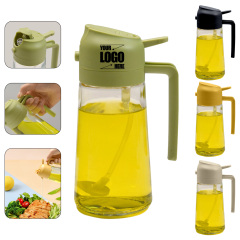 16-oz Glass Oil Sprayer and Oil Dispenser with Automatic Flip-Top Oil Bottle