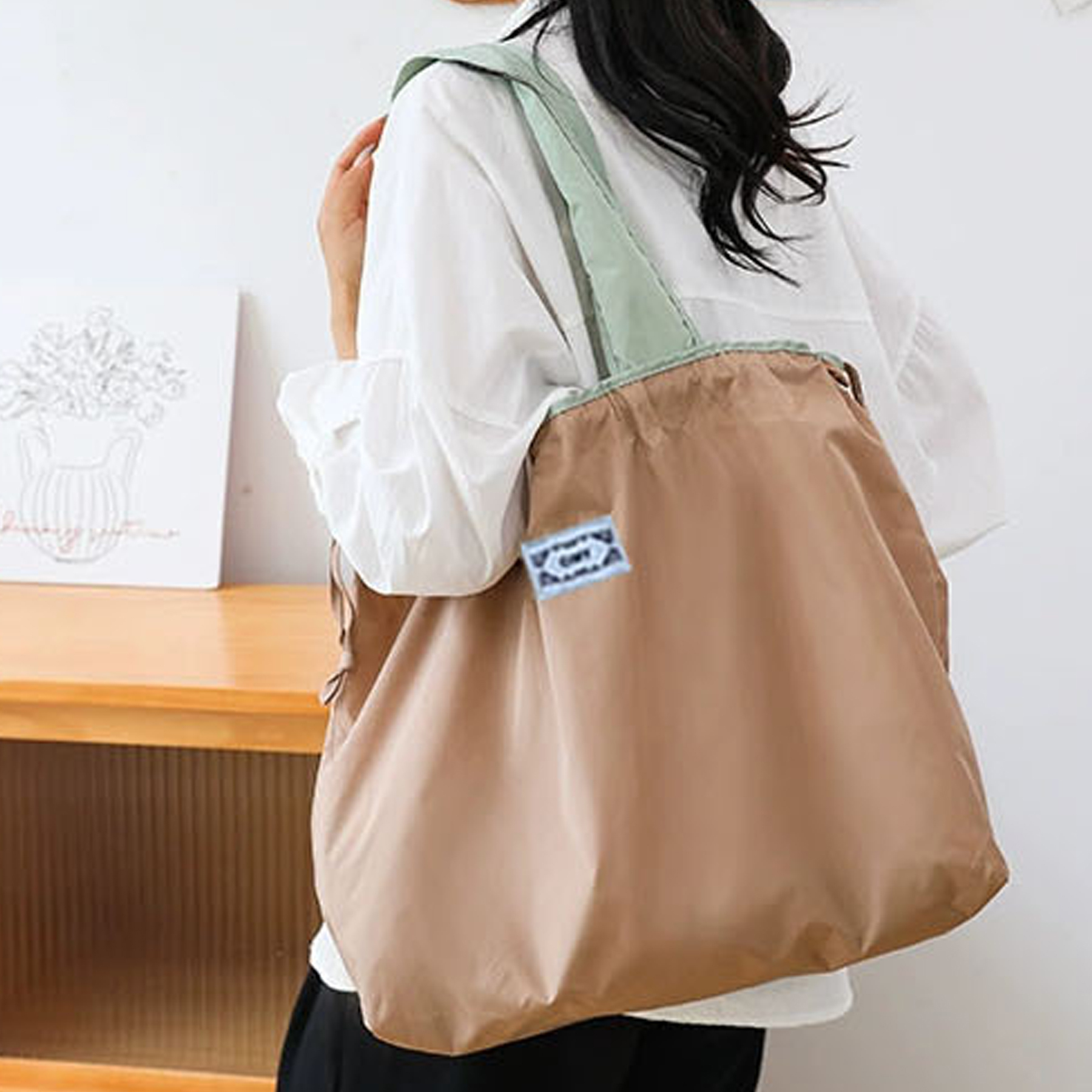 Custom Eco Foldable Drawstring Tote Bag