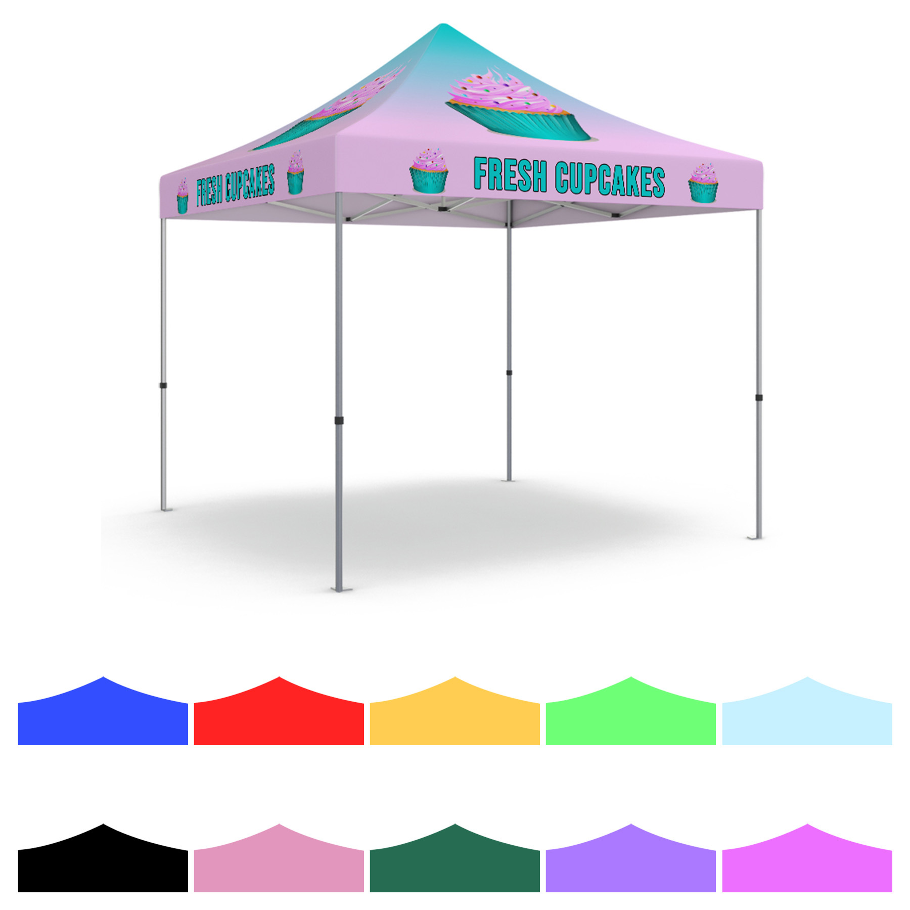 10' x 10' Custom Printed Pop Up Tent Kit w/ Steel Frame