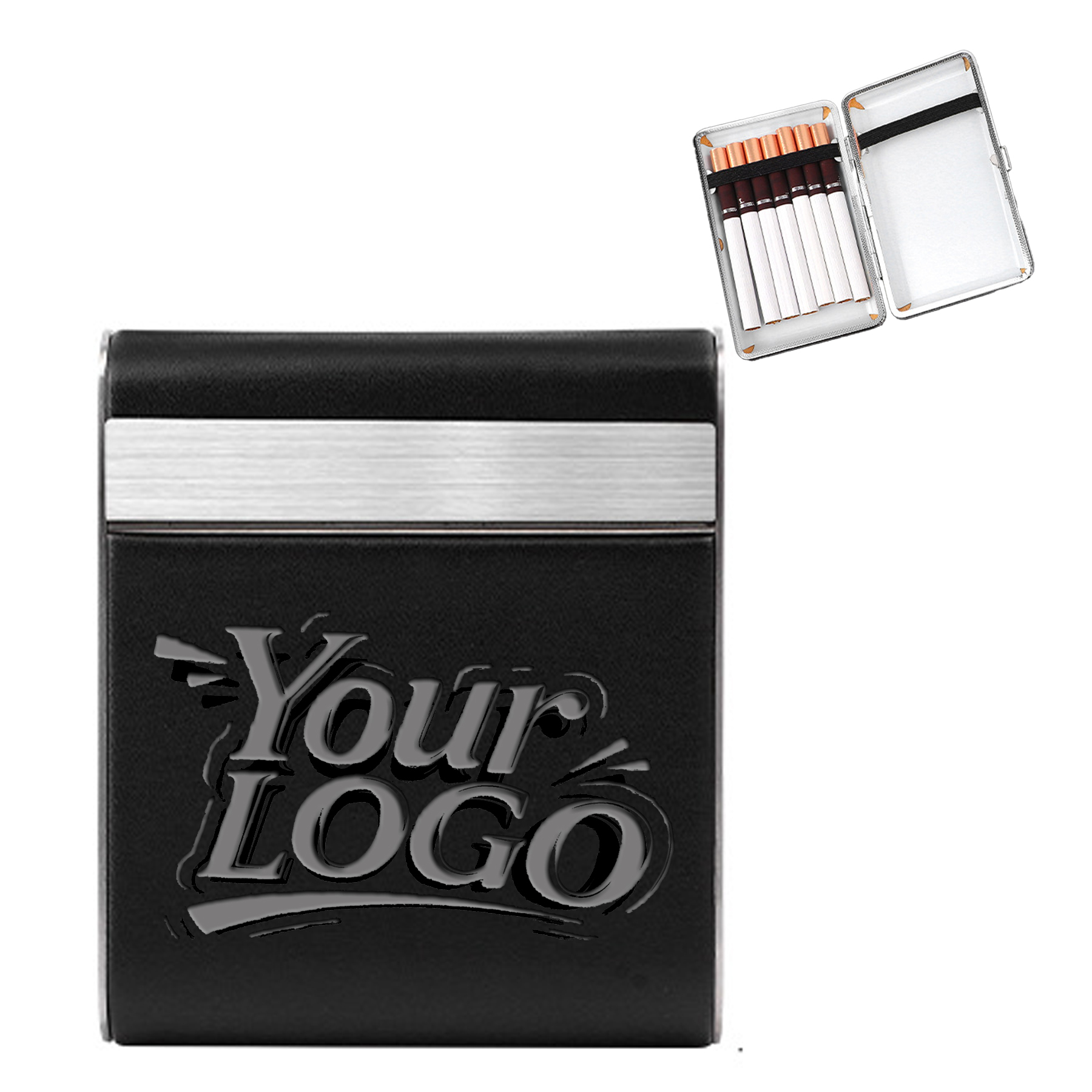 PU Leather Cigarette Case for 20 Cigarettes, Portable